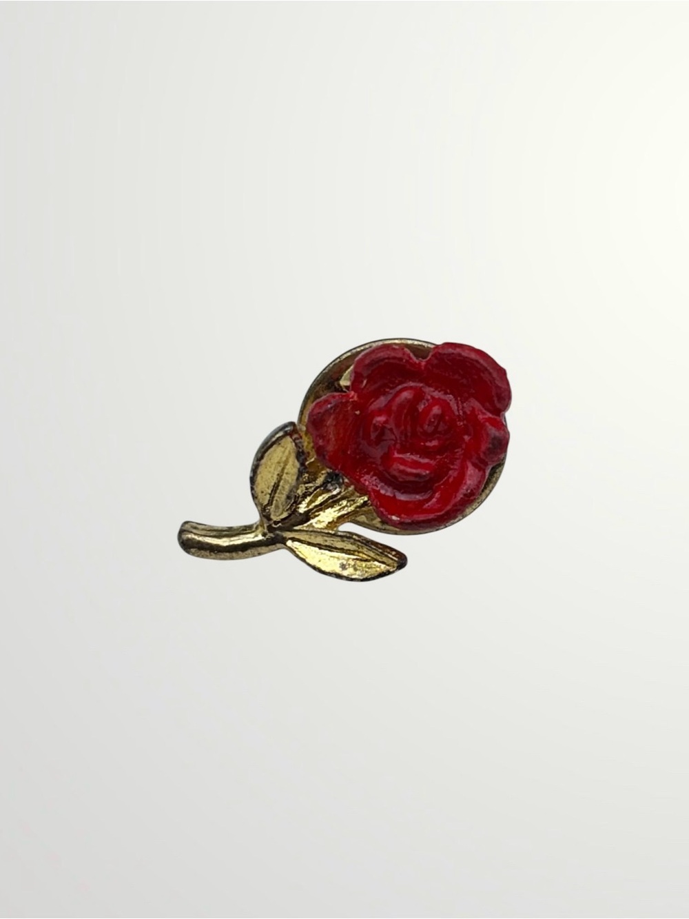 Vintage Enamel Rose Tack Pin